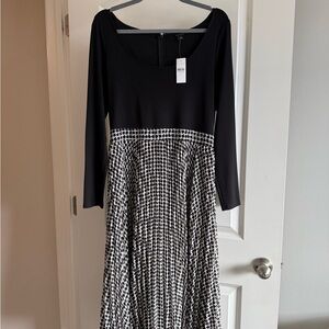 Ann Taylor Black and White Long Sleeve Dress